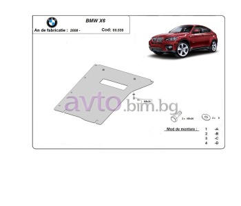 Метална кора под скоростна кутия за BMW X5 (F15, F85) от 2012 до 2018